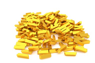 Grup veya yığın altın bar veya tuğla, modern tarz arka plan veya doku. İş kavramsal zemin için iyi şans, şans, hazine veya zengin temsil eder. 3D görüntü.