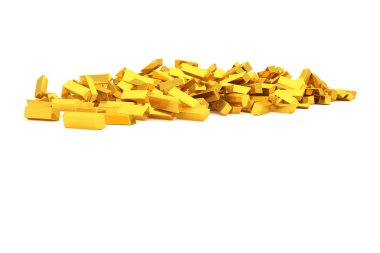 Grup veya yığın altın bar veya tuğla, modern tarz arka plan veya doku. İş kavramsal zemin için iyi şans, şans, hazine veya zengin temsil eder. 3D görüntü.