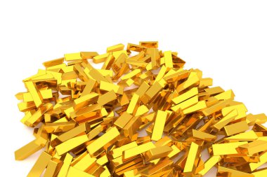 Grup veya yığın altın bar veya tuğla, modern tarz arka plan veya doku. İş kavramsal zemin için iyi şans, şans, hazine veya zengin temsil eder. 3D görüntü.