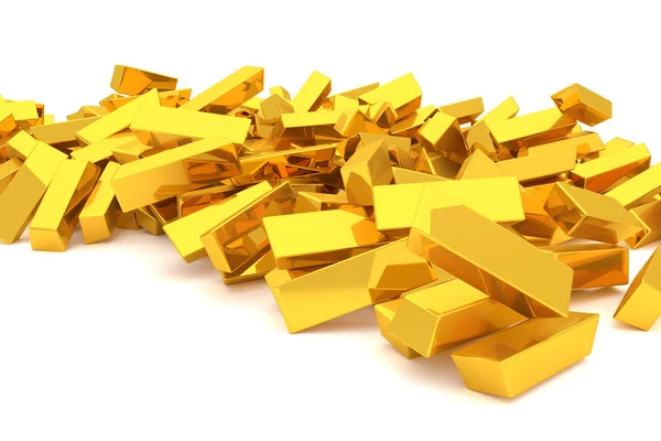 Bündel Oder Haufen Goldbarren Oder Ziegel Hintergrund Oder Textur Modernen — Stockfoto