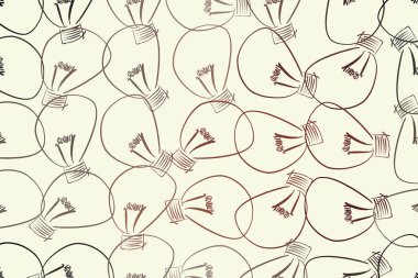 Soyut çizimler ampul, kavramsal. Tasarım arka plan için iyi. Karikatür tarzı vektör grafiği.