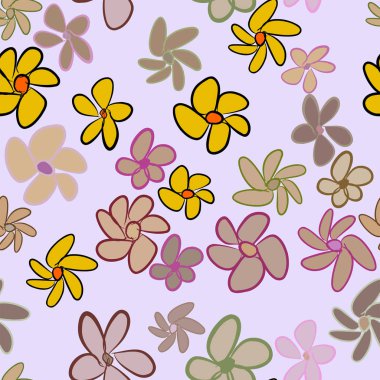 Çiçek, kavramsal sorunsuz soyut çizimler. Tasarım arka plan için iyi. Karikatür tarzı vektör grafiği.