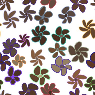 Sorunsuz resimler çiçek. Web sayfası, duvar kağıdı, grafik tasarım, katalog, doku veya arka plan için iyi. Karikatür tarzı vektör grafiği.