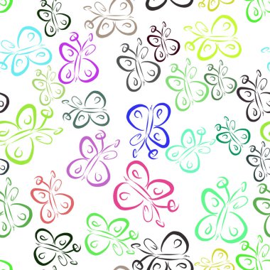 Kelebek, kavramsal sorunsuz soyut çizimler. Tasarım arka plan için iyi. Karikatür tarzı vektör grafiği.