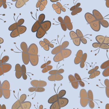 Sorunsuz kelebek illüstrasyonlar arka plan soyut, elle çizilmiş. Karikatür tarzı vektör grafiği.