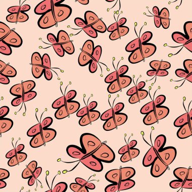 Kelebek, kavramsal sorunsuz soyut çizimler. Tasarım arka plan için iyi. Karikatür tarzı vektör grafiği.