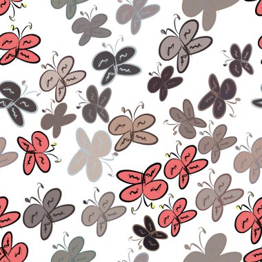 Kelebek sorunsuz illüstrasyonlar. Web sayfası, duvar kağıdı, grafik tasarım, katalog, doku veya arka plan için iyi. Karikatür tarzı vektör grafiği.