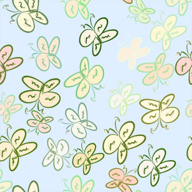 Sorunsuz Soyut kelebek illüstrasyonlar arka plan. Karikatür tarzı vektör grafiği.