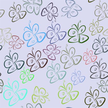 Kelebek sorunsuz illüstrasyonlar. Web sayfası, duvar kağıdı, grafik tasarım, katalog, doku veya arka plan için iyi. Karikatür tarzı vektör grafiği.