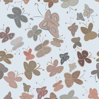 Sorunsuz Soyut kelebek illüstrasyonlar arka plan. Karikatür tarzı vektör grafiği.