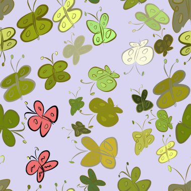 Sorunsuz kelebek illüstrasyonlar arka plan soyut, elle çizilmiş. Karikatür tarzı vektör grafiği.