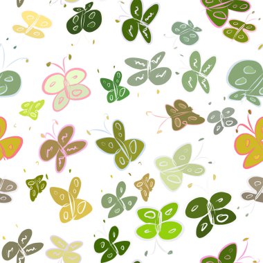 Sorunsuz Soyut kelebek illüstrasyonlar arka plan. Karikatür tarzı vektör grafiği.