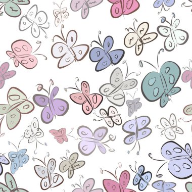 Kelebek, kavramsal sorunsuz soyut çizimler. Tasarım arka plan için iyi. Karikatür tarzı vektör grafiği.