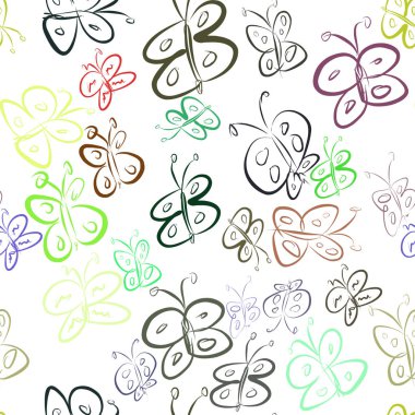 Kelebek, kavramsal sorunsuz soyut çizimler. Tasarım arka plan için iyi. Karikatür tarzı vektör grafiği.