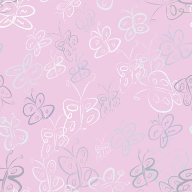 Sorunsuz kelebek illüstrasyonlar arka plan soyut, elle çizilmiş. Karikatür tarzı vektör grafiği.