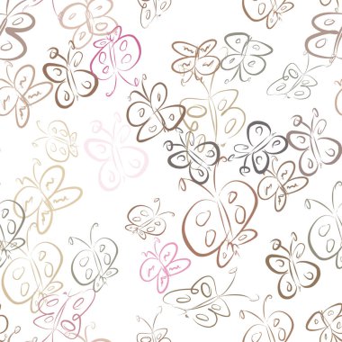 Sorunsuz Soyut kelebek illüstrasyonlar arka plan. Karikatür tarzı vektör grafiği.