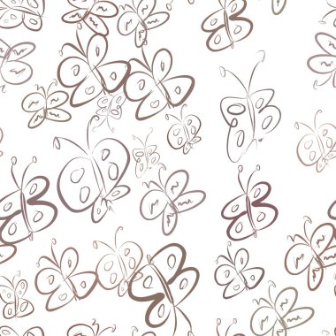 Sorunsuz Soyut kelebek illüstrasyonlar arka plan. Karikatür tarzı vektör grafiği.