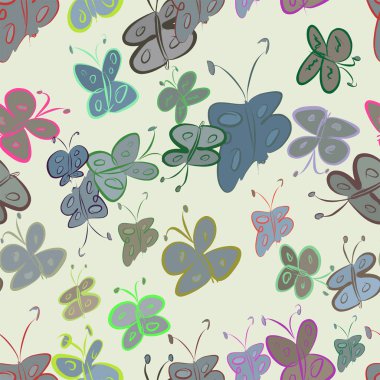 Kelebek, kavramsal sorunsuz soyut çizimler. Tasarım arka plan için iyi. Karikatür tarzı vektör grafiği.