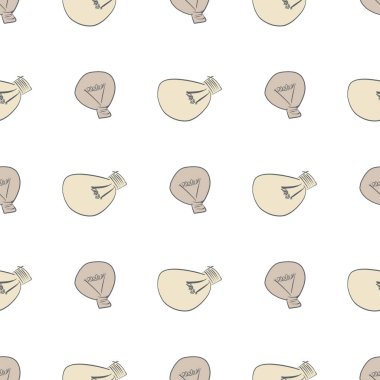 Sorunsuz ampul illüstrasyonlar arka plan soyut, elle çizilmiş. Karikatür tarzı vektör grafiği.