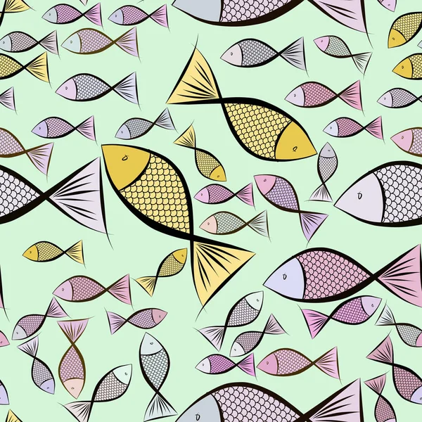 Ilustraciones Abstractas Sin Fisuras Peces Conceptuales Bueno Para Fondo Diseño — Vector de stock