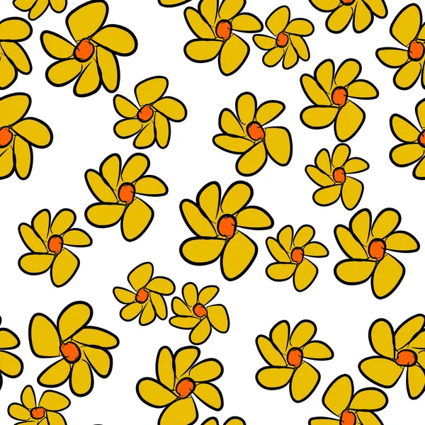 Sans Couture Main Dessinée Fond Fleur Illustrations Bon Pour