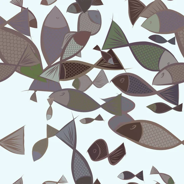 Illustrations Abstraites Sans Couture Poissons Conceptuelles Bon Pour Fond Conception — Image vectorielle