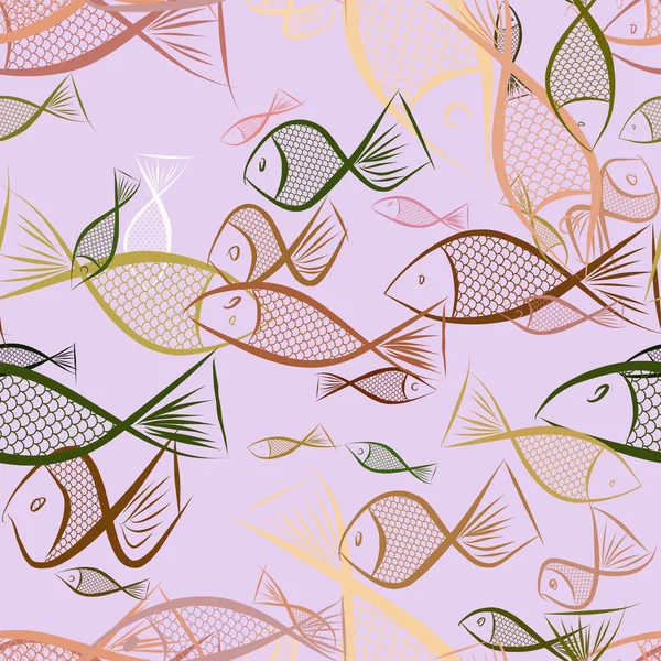 Ilustraciones Abstractas Sin Fisuras Peces Conceptuales Bueno Para Fondo Diseño — Vector de stock