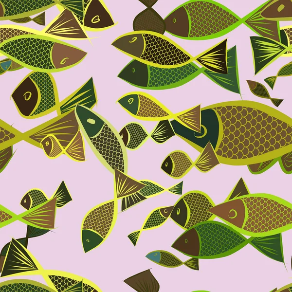 Illustrations Sans Couture Poissons Bon Pour Page Web Papier Peint — Image vectorielle