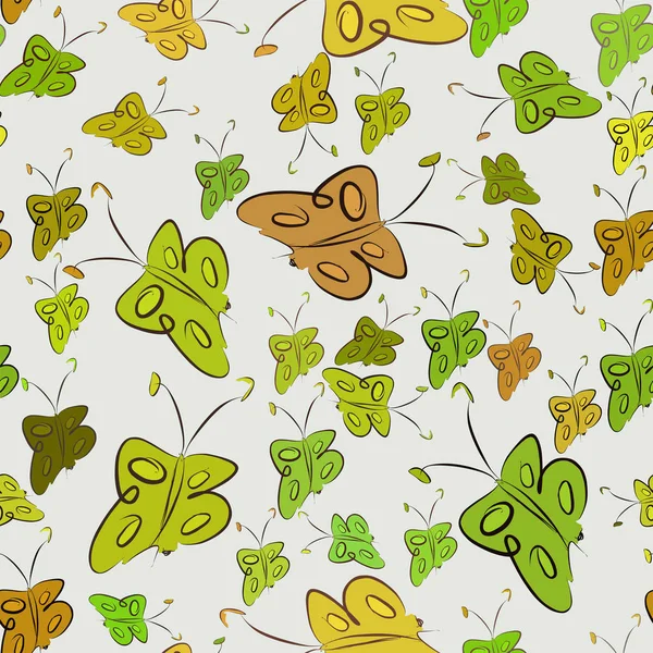 Illustrations Abstraites Papillons Sans Couture Fond Graphique Vectoriel Style Dessin — Image vectorielle