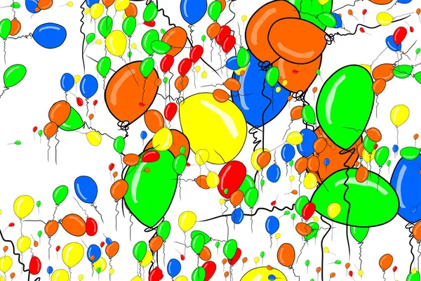 Illustrations Abstraites Ballons Volants Fond Aussi Pour Fête Anniversaire Les — Image vectorielle