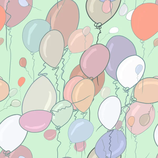 Naadloze Illustraties Ballonnen Vliegen Goed Voor Webpagina Behang Grafisch Ontwerp — Stockvector