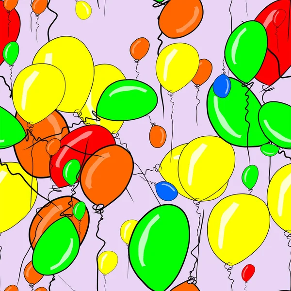 Illustrations Abstraites Sans Couture Ballons Volants Conceptuelles Bon Pour Fond — Image vectorielle