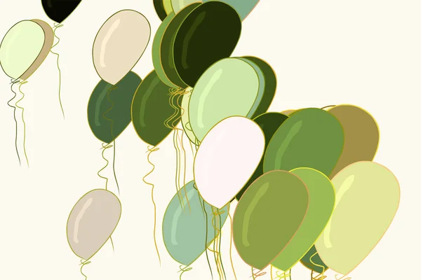 Resumen Vuelo Globos Ilustraciones Fondo También Para Fiestas Cumpleaños Celebraciones — Vector de stock