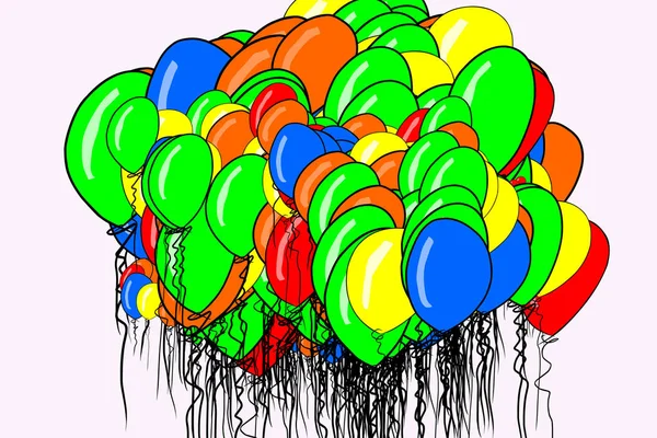 Illustrations Ballons Volants Bon Pour Page Web Papier Peint Conception — Image vectorielle