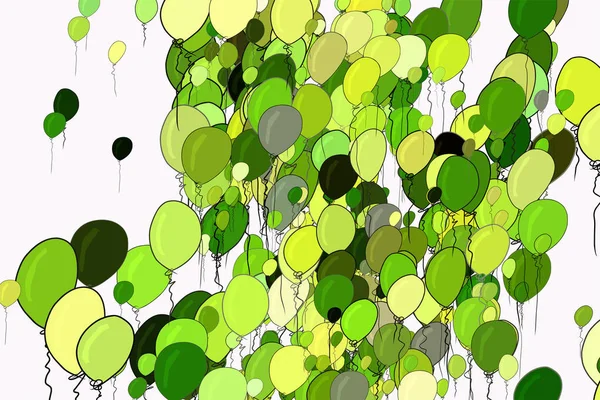 Ilustraciones Abstractas Globos Voladores Conceptuales Bueno Para Fondo Diseño También — Archivo Imágenes Vectoriales