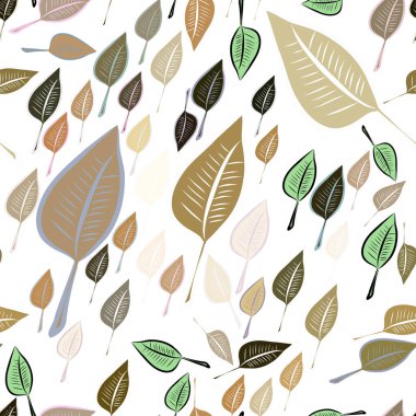 Sorunsuz dekoratif elle çizilmiş sanat illüstrasyonlar bırakır. Tasarım doku ve arka plan için iyi. Karikatür tarzı vektör grafiği.