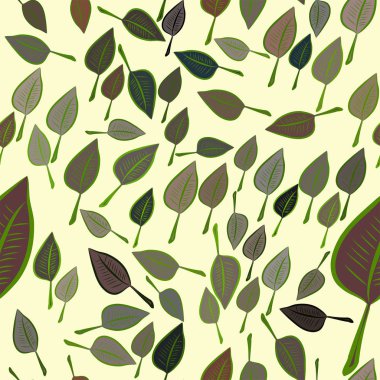 Yaprak, kavramsal sorunsuz soyut çizimler. Tasarım arka plan için iyi. Karikatür tarzı vektör grafiği.