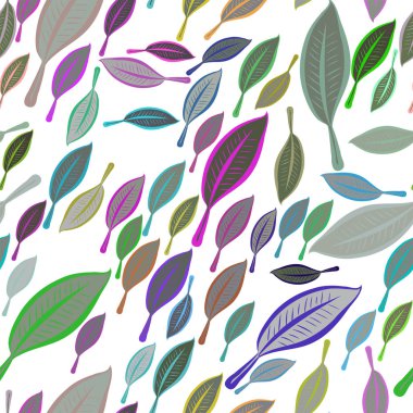 Sorunsuz dekoratif elle çizilmiş sanat illüstrasyonlar bırakır. Tasarım doku ve arka plan için iyi. Karikatür tarzı vektör grafiği.