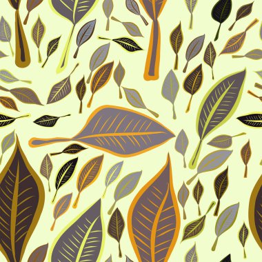 Yaprak, kavramsal sorunsuz soyut çizimler. Tasarım arka plan için iyi. Karikatür tarzı vektör grafiği.