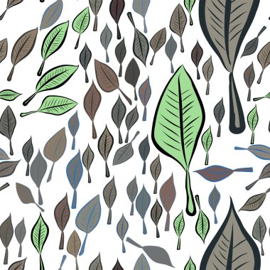 Yaprak, kavramsal sorunsuz soyut çizimler. Tasarım arka plan için iyi. Karikatür tarzı vektör grafiği.