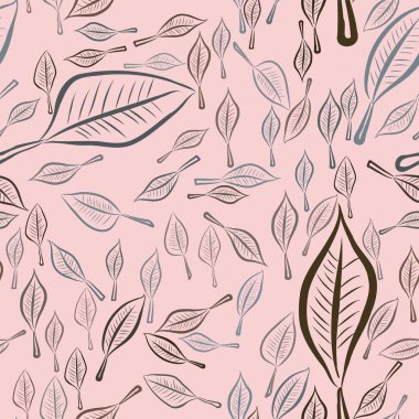 Yaprak, kavramsal sorunsuz soyut çizimler. Tasarım arka plan için iyi. Karikatür tarzı vektör grafiği.