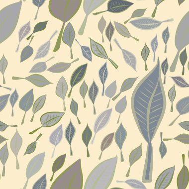 Sorunsuz dekoratif elle çizilmiş sanat illüstrasyonlar bırakır. Tasarım doku ve arka plan için iyi. Karikatür tarzı vektör grafiği.