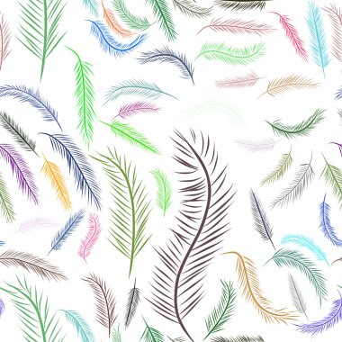 Sorunsuz dekoratif el tüy sanat Resimler çekilmiş. Tasarım doku ve arka plan için iyi. Karikatür tarzı vektör grafiği.