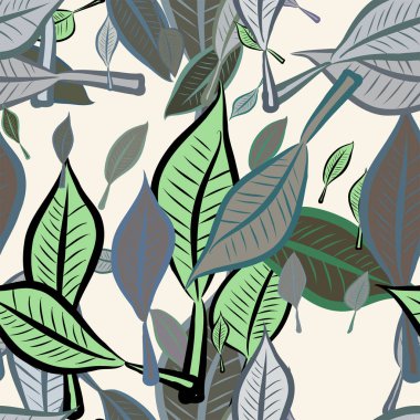 Yaprak, kavramsal sorunsuz soyut çizimler. Tasarım arka plan için iyi. Karikatür tarzı vektör grafiği.