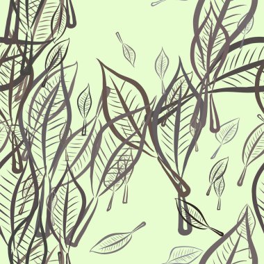 Yaprak, kavramsal sorunsuz soyut çizimler. Tasarım arka plan için iyi. Karikatür tarzı vektör grafiği.