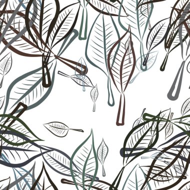 Yaprak, kavramsal sorunsuz soyut çizimler. Tasarım arka plan için iyi. Karikatür tarzı vektör grafiği.