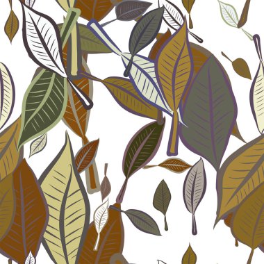 Yaprak, kavramsal sorunsuz soyut çizimler. Tasarım arka plan için iyi. Karikatür tarzı vektör grafiği.