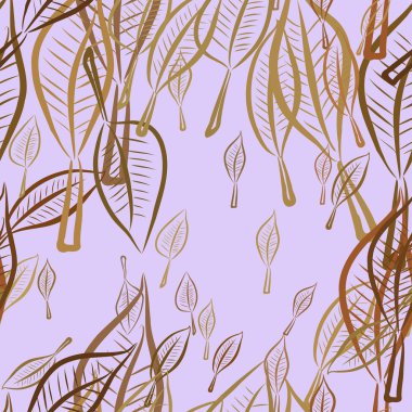 Yaprakların sorunsuz illüstrasyonlar. Web sayfası, duvar kağıdı, grafik tasarım, katalog, doku veya arka plan için iyi. Karikatür tarzı vektör grafiği.