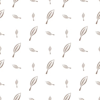 Dikişsiz el yaprakları illüstrasyonlar arka plan, iyi grafik tasarım, duvar kağıtları veya kitapçıklar için çekilmiş. Karikatür tarzı vektör grafiği.