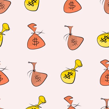 Para veya para çekme dikişsiz illüstrasyonlar. Web sayfası, duvar kağıdı, grafik tasarım, katalog, doku veya arka plan için iyi. Karikatür tarzı vektör grafiği.